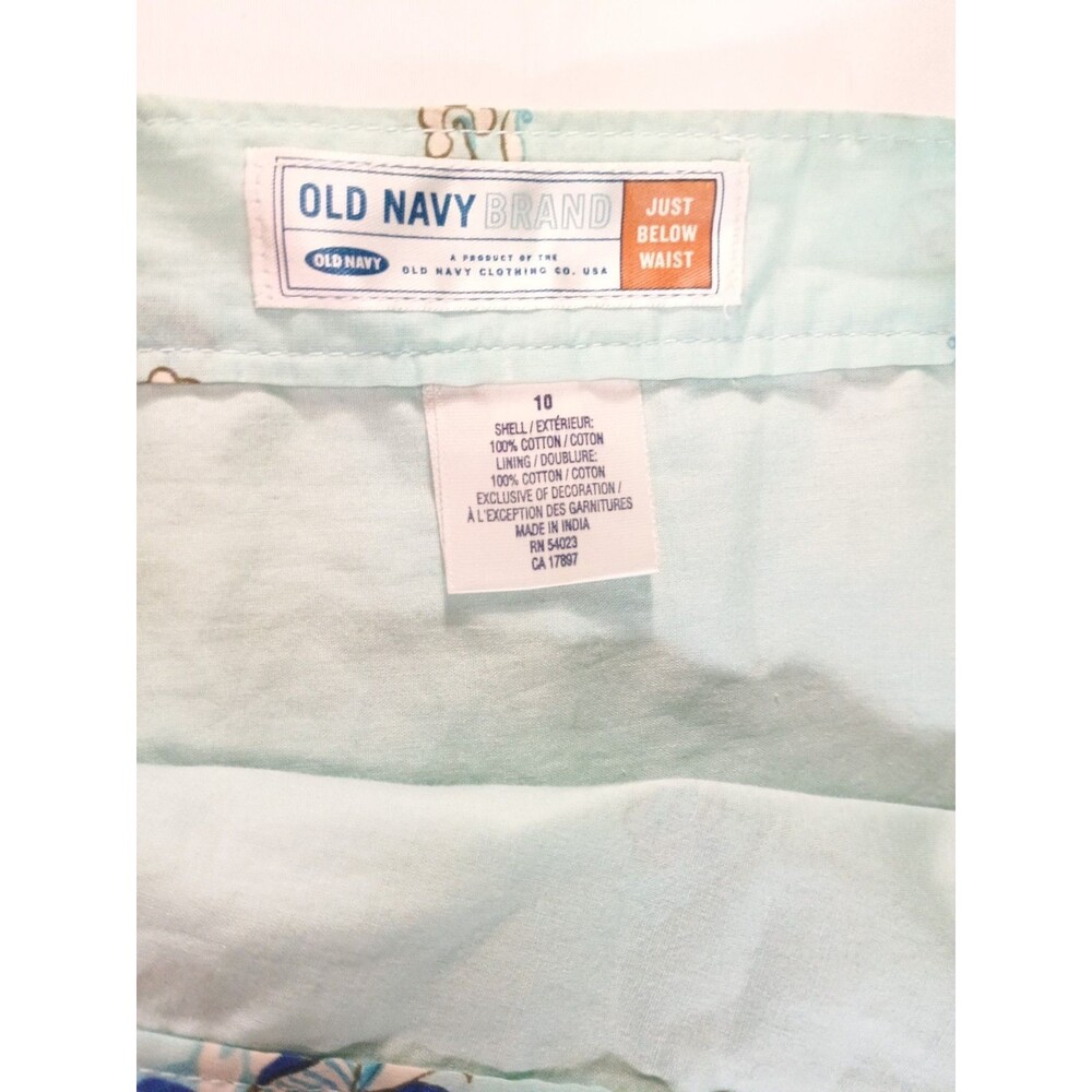 Vintage 2005 Old Navy Boho Paisley Wrap Skirt Blue Cotton Sequin Hem Size 10 - Picture 5 of 16